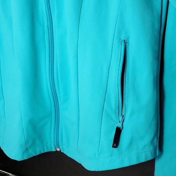 Danskin Aqua Fleece Zip Up with Hood and Vented Pockets - Size Small - Picture 7 of 13